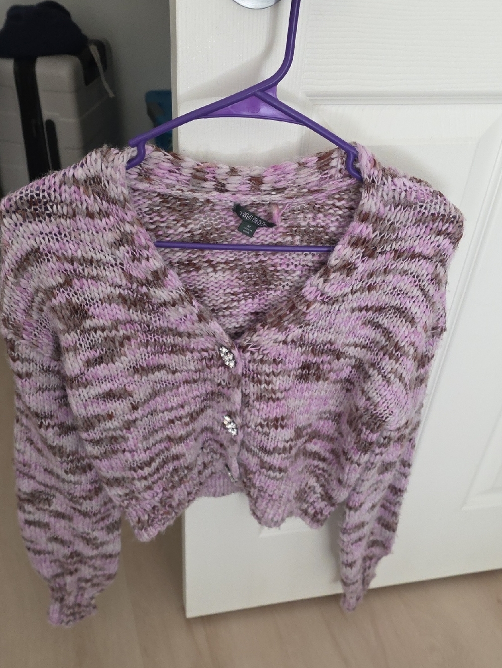 wild fable Pink & Brown Marled V-Neck Button Cardigan